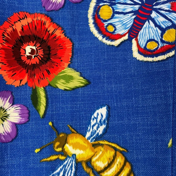 J. McLaughlin Margot Pants Size 6 Blue Floral Butterfly Print Slim - Picture 9 of 13